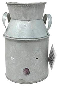 Chartwell Zinc Milk Churn - Rustic Distressed Tin Flower Vase - Choice of Size (Height 20cm)