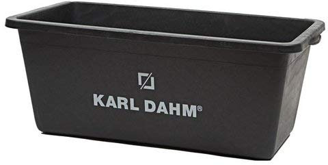 Karl Dahm Mörtelkübel in eckig 65 Liter Schwarz für Handwerk und Garten - Kunststoff-Wannen in Markenqualität I Pflanzkübel für Hochbeet Art.-Nr. 10401 I