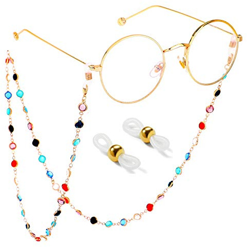 VINCHIC Colorful Beaded Eyeglass Chain Sunglass Holder Strap Eyeglass Necklace Chain Cord for Women