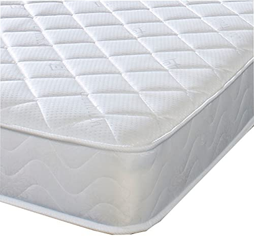 eXtreme comfort ltd Willow Diamond Single Mattress | Foam Free, Bonnel Spring, Soft Comfort Support, White, 3ft x 6ft3 (90 x 190 x 18cm)