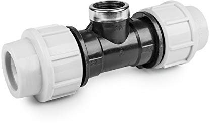 rg-vertrieb PE Rohr Verschraubung Fittings Klemmfitting T-Stück Innengewinde IG für Verlegerohr Rohrverbinder (25mm x 1/2)