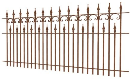 ELEO Gartenzaun Lugano rostoptik - 90 x 192,5 cm Zaun Garten Metall handgeschmiedet Schmiedeeisen für draußen - Zaunelemente rost Edelrost für den Garten - Metallzaun stabil