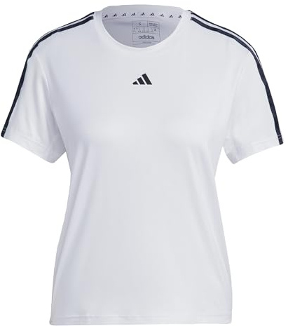 adidas Women's AEROREADY Train Essentials 3-Stripes Tee, White/Black, S