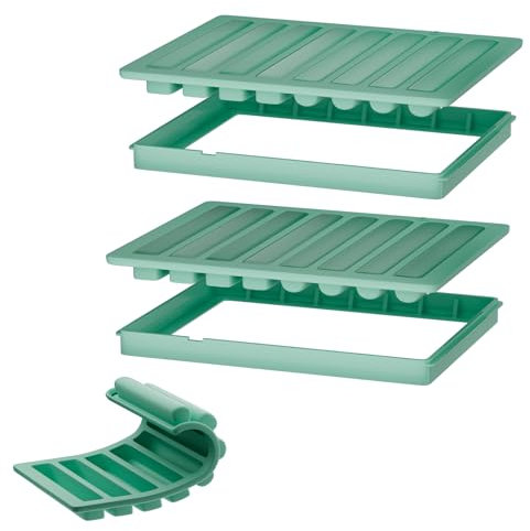 Bacs à Glaçons Longs pour Bouteilles d'Eau - Moule à Glaçons en Silicone avec Support, Fabricant de Glaçons pour Refroidir le Whisky, les Cocktails, le Café - Facile à Libérer (Lot de 2)