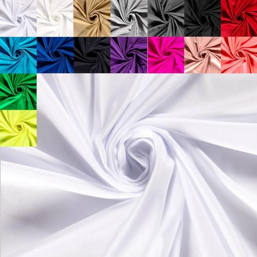 Generisch Badestoff Meterware Uni - Bikinistoff, Funktionsstoff - Badeanzug Stoff - Jerseystretch, Sportstoff - Stretchstoff, Tanzstoff, Funktionsjersey *ab 50cm, Farbe: 050 weiß