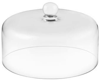 twakutwaku 9.6 Wide Handmade Sturdy Glass Cake Dome, Cake Cover Lid for Cake, Food and Display, Glass Topper For Cake Plate And Cake Stand, Cake Stand Topper, Glass Dome Cloche, Glasss (9'6x5.5)