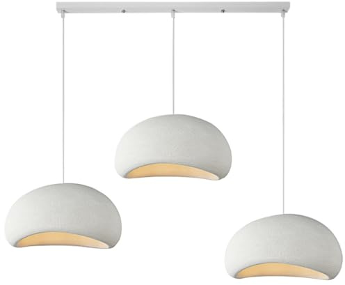 HEYUN Creative Wabi-sabi Pendellampa E27 Vit Polyeten Ljuskrona Modern Matbord Hänglampa 3 Lampor Interiörbelysning Justerbar Heminredning För Matsal Kök Island Light(A2)