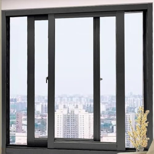 Fenêtre coulissante en alliage d'aluminium gris foncé pour salle de bain, garage, cave, fenêtre de rechange 90 x 60 cm