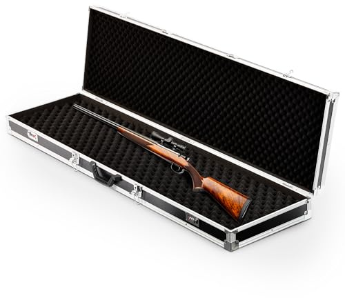 Brihard Rifle Extra Strong Case with Two Combination and Two Key Locks, Weapon Case with Aluminum Frame, Large Gun Storage Foam Padded, Extremely Secure Carry Case for Hunting Guns and Ammunition