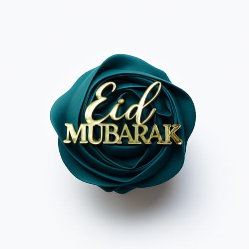 4Pcs Eid Mubarak Cupcake Toppers, Mirror Gold Acrylic, Bento Lunchbox Cake