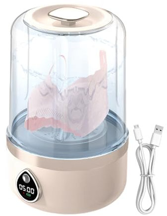 Mini machine à laver portable pour sous-vêtements, 21 x 13 x 13 cm, appareil de nettoyage en profondeur, nettoyeur de linge compact, outil de nettoyage de vêtements pour camping, voyage, appartement