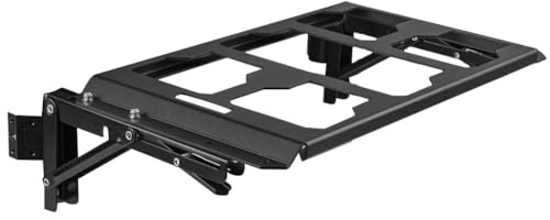 URPIZY Supporto pieghevole per cassetta degli attrezzi in metallo con portata di 40 kg, piattaforma di lavoro allungabile, per sistema Packout, montaggio a parete, nero