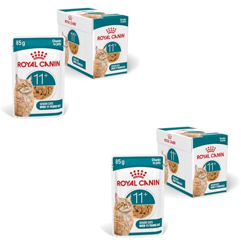 ROYAL CANIN AGEING 11+ Gelée | Pack Double | 2 x 12 x 85 g | Nourriture Humide pour Chats Seniors à partir de 11 Ans | Formule avec Le Complexe HealthyAge7™ | Morceaux en gelée