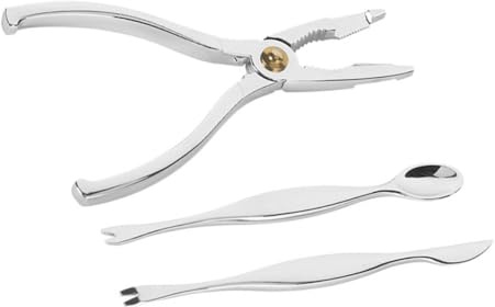 SOIMISS 3 Piezas Utensilios para Comer Marisco Pinzas Antideslizantes para Abrir Cangrejo y Langosta Herramientas de Cocina para Pelar Mariscos de Forma Segura y Cómoda