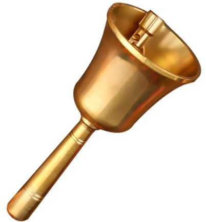 MOLUCKFU Clochette de Service en Laiton Massif Petite Cloche à Main Couleur Cuivre Sonnette Sonore pour Restaurant et Comptoir Clochette de Table Décorative Usage Professionnel et