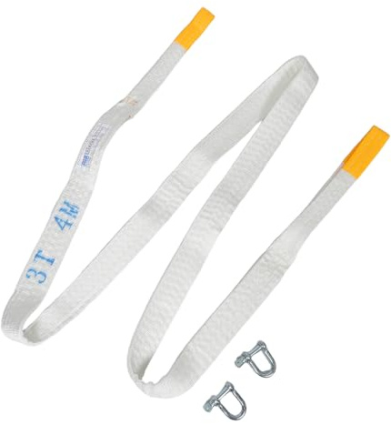UPKOCH Cinghia di Traino per Auto da 3 Tonnellate 4 Metri con Ganci in Metallo Fune di Traino per Veicoli Pesanti Resistente All’Abrasione Adatta per Emergenze Stradali Suv Camion e