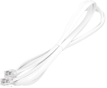 QUARKZMAN 1 pack telefonkabel, 4,9 ft RJ12 6P6C hane till hane rak kabel för telefon, hem, kontor, vit