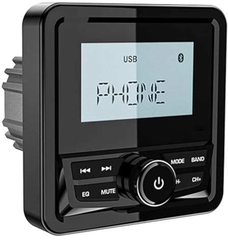 NONDK Båt Radio System Högtalare/FM AM Antenn Vattentät Bluetooth MP3 Mediaplayer Fyrkantig Marinradio