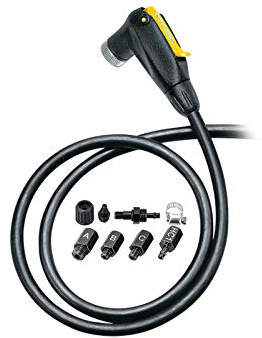 Topeak SmartHead Upgrade Kit – Universal Pump Head Conversion with Extra-Long Hose, Air Release Button, and Mounting Hardware – Fits Presta & Schrader Valves for Floor Pumps