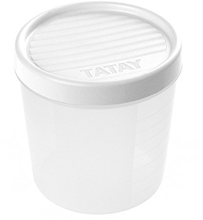 TATAY Food Storage, Airtight, 1L of Capacity, Screw Lid, BPA free, Suitable Microwave and Dishwasher, White. Measures: 12 x 12 x 12,5 cm