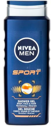 NIVEA MEN Sport Shower Gel Pack of 6 (6 x 500ml), Anti-Bacterial Body Wash with Lime Scent, All-in-1 Shower Gel for Men, Strong NIVEA MEN Shower Gel