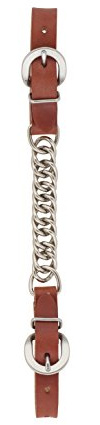 Weaver Leather Single Flat Link Nickel Plated Chain Curb Strap, Canyon Rose, 4 1/2