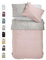 BLUE MOON Bettwäsche 140x200 cm Satin Bettwäsche-Sets 100% Baumwolle Wendebettwäsche - Made in EU - 1x Bettbezug 140x200 cm und 1x Kopfkissenbezug 70x90 cm (Silber/Rosé, 140 x 200 + 70 x 90 cm)
