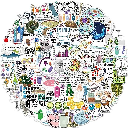Biochemie Aufkleber 100 Stück für Laptop,Auto, Gepäck, Skateboard, Motorrad, Aufkleber für Teenager und Erwachsene