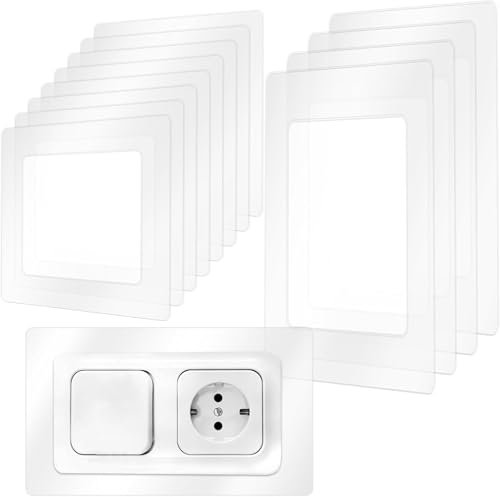 12 Stücke lichtschalter Schutz, wandschutz für lichtschalter,Tapetenschutz für Steckdose und Lichtschalter, Steckdosenblende, Unterputz-Schalterprogramme, 1-fach und 2-fach Set