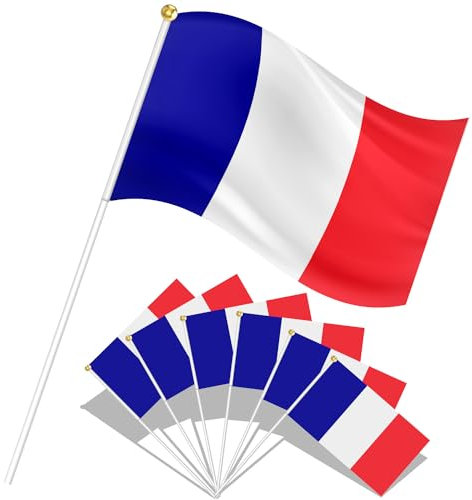 SPINNE LUCAS Drapeau Français, 20 Pièces Petit Drapeau 21.5 x14 cm, France, Avec 2 Oeillets Métalliques, Pavillon Haute Qualité
