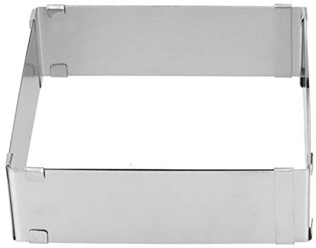 Lybunair Anneaux de Gâteau DIY, Cercle de Gâteau de Cuisson Carré Réglable, Cercle a Patisserie Reglable, Moule à Gâteau en Acier Inoxydable pour des Desserts de Cuisine Créatifs