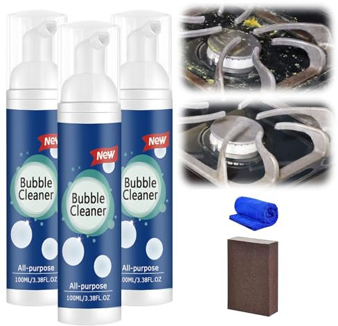 Blasenreiniger Schaumspray, Neuer Allzweckreiniger, Kraftvolle Entfernung von Öl und Flecken, Fettlöser Küche, Geeignet für Küche, Bad, Wc, Böden, Glas (3)