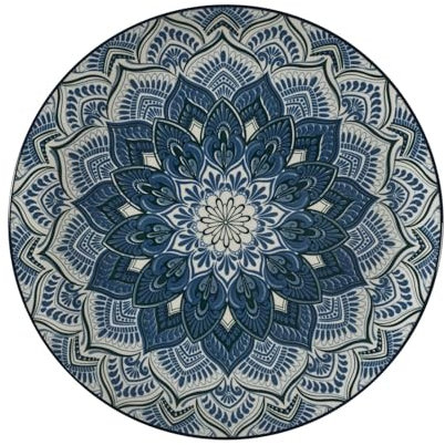 HOME DECO FACTORY, KA0664, Set stoviglie Mandala Blu 12 Pezzi, Design Elegante e Versatile, di Facile Manutenzione, Resistente, Ideale per Tutte Le Occasioni - Dimensioni: 268 cm, Colore: Blu