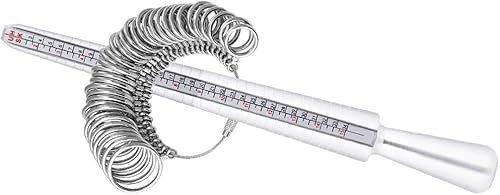 Ringstock, Ringdorn, Finger-Messgerät, Juwelierset, Verlobung, Messgerät, Ringgrössenmesser Ringstock Ringmaß Dorn Set Ring Messgerät aus Metall Ring Werkzeug mit 4 Größe(UK, EU,USA,JP)