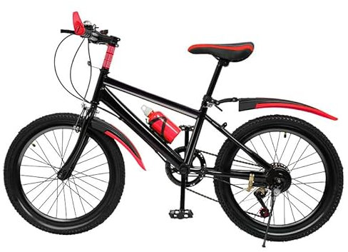Kinderfahrrad 20 Zoll mit Gangschaltung und V-Brake Bremsen, Mountainbike für Jungen & Mädchen ab 6–12 Jahren, Schutzblech v./h., Fahrrad für Straße & Gelände