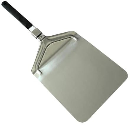 Pala per Pizza in Acciaio Inox, Accessorio per Forno a Paletta, Comoda con Manico Pieghevole, Pala per Pizza per Forno per Pane E Formaggio, Senza Foro