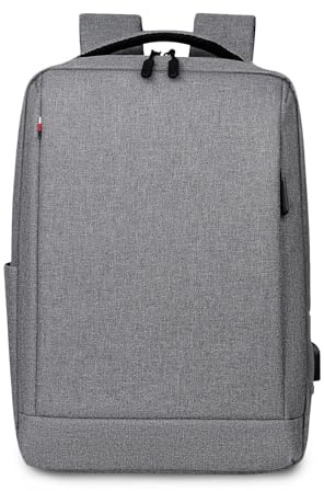 FANDARE Mochila Portátil Hombre 15.6 Pulgadas USB Impermeable Correa Equipaje Mochila Negocios Viaje Mochila Ordenador Compartimento Acolchado Ventilación Panal Gris Claro