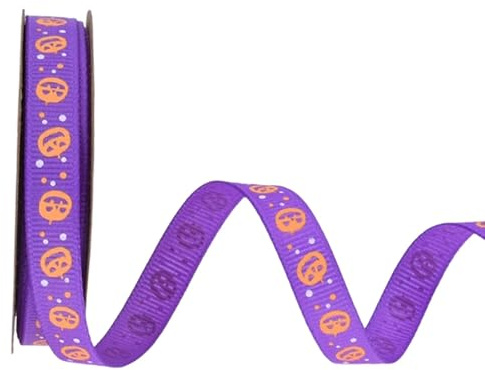 Gcljlmy Halloween-band, halloween, kreativa multifunktions-presentförpackningstillbehör, dekorativt presentband för krans hårslingor (lila)