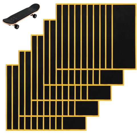 Sinbana 30pcs PRO Fingerboard Grip Tape, 11x3.8cm/4.33x1.5in Foam Non-Slip Finger Skateboard Grip Tape with Strong Adhesive Backing for Fingerboard Toy & Skateboarding Games (Black)