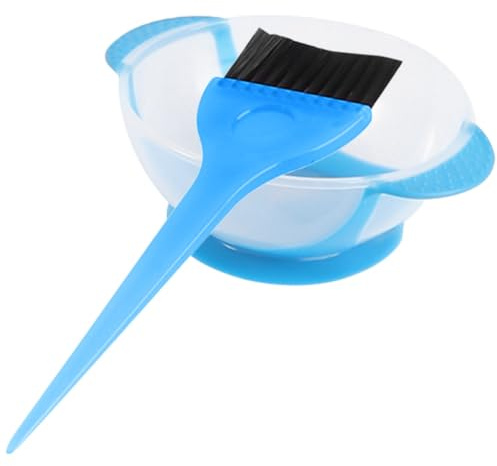 GALPADA Juego de Cuenco y Pincel con Diseño Grueso y Ventosa Antideslizante Material Plástico y Nylon para Teñir el Cabello Adecuado para Decoloración y Mechas
