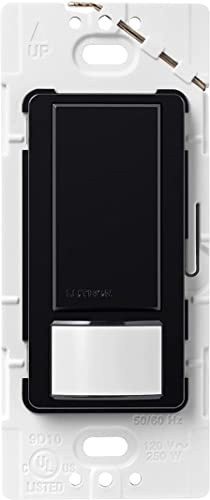 Lutron Maestro Motion Sensor Light Switch Indoor for Bathroom, Garage, Laundry Room, Any Bulbs, Occupancy Vacancy Sensor, Single-Pole, MS-OPS2-BL, Black