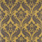 Vintage Flock Ochre Black / Yellow Wallpaper