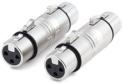 Ancable XLR 3 Pin Female to 3 Pin Female Adapter, 2-Pack Gender Changer, Mic Barrel Extension