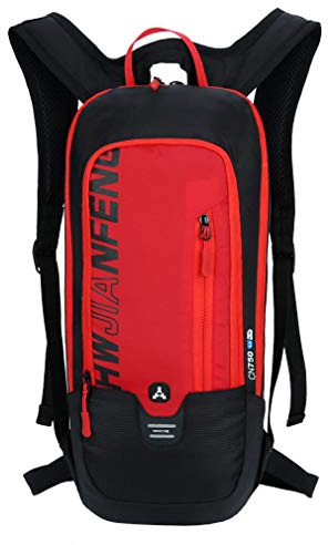 Hebetag Cycling Backpack Mountain Bike Rucksack for Men Women Travel Outdoor Sports Motorcycle Bicycle Riding Nylon Daypack Handbag, Black Red