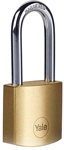 Yale Y110B/25/125/1B – Protection standard – Cadenas en laiton 25 mm – Anse longue – Anse en acier – 3 clés