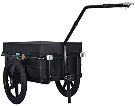 Veelar Tiggo 70L Bike Cargo Trailer & Hand Cart 2 in 1 with Removable Box,Large Cargo Bicyce Carrier