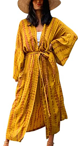 YOUKD été Longue Robe Caftan Bohème Robe De Plage Spacieuse Couvrir Robe Grande Taille pour Les Femmes
