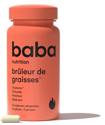 Baba Nutrition Fort Brûleur De Graisses Complément Alimentaire Pour Stimuler Votre Métabolisme | Facilite La Digestion Et éLimine Les Toxines | Maté + Artichaut + Guarana + Chicorée | 60 Gélules