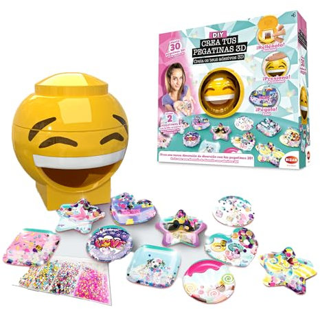 Bizak Sticker-MakerCrea tus pegatinas 3D, divertida máquina para crear pegatinas, stickers, con fondos y gemas para pegar donde quieran, regalo para niñas y niños de más de 6 años, (63332665)