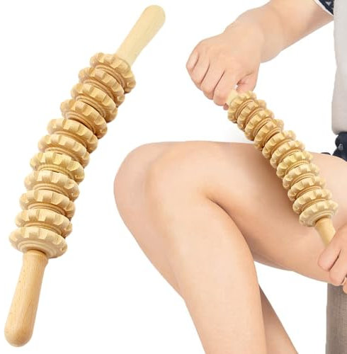 ZDNT Massageroller Holz, Massagegerät, Massage Roller, Faszienrolle Holz, Anti Cellulite, Buche